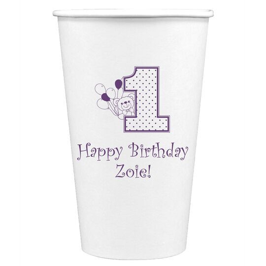 First Birthday Paper Coffee Cups